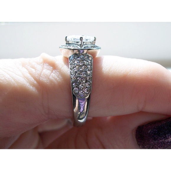 STAINLESS STEEL Princess & Round Cut Cubic Zirconia Ring - Picture 5 of 14